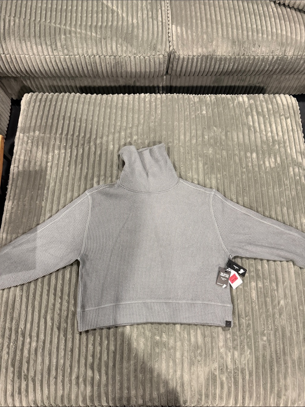 Women’s Cropped Grey Turtleneck Knit Sweater